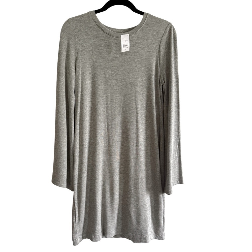 Lou & Gray Women's Gray Long Flare Sleeve Midi Dress Size S